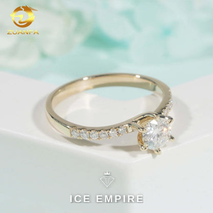 Iced Out 9K Gold Moissanite Wedding Band