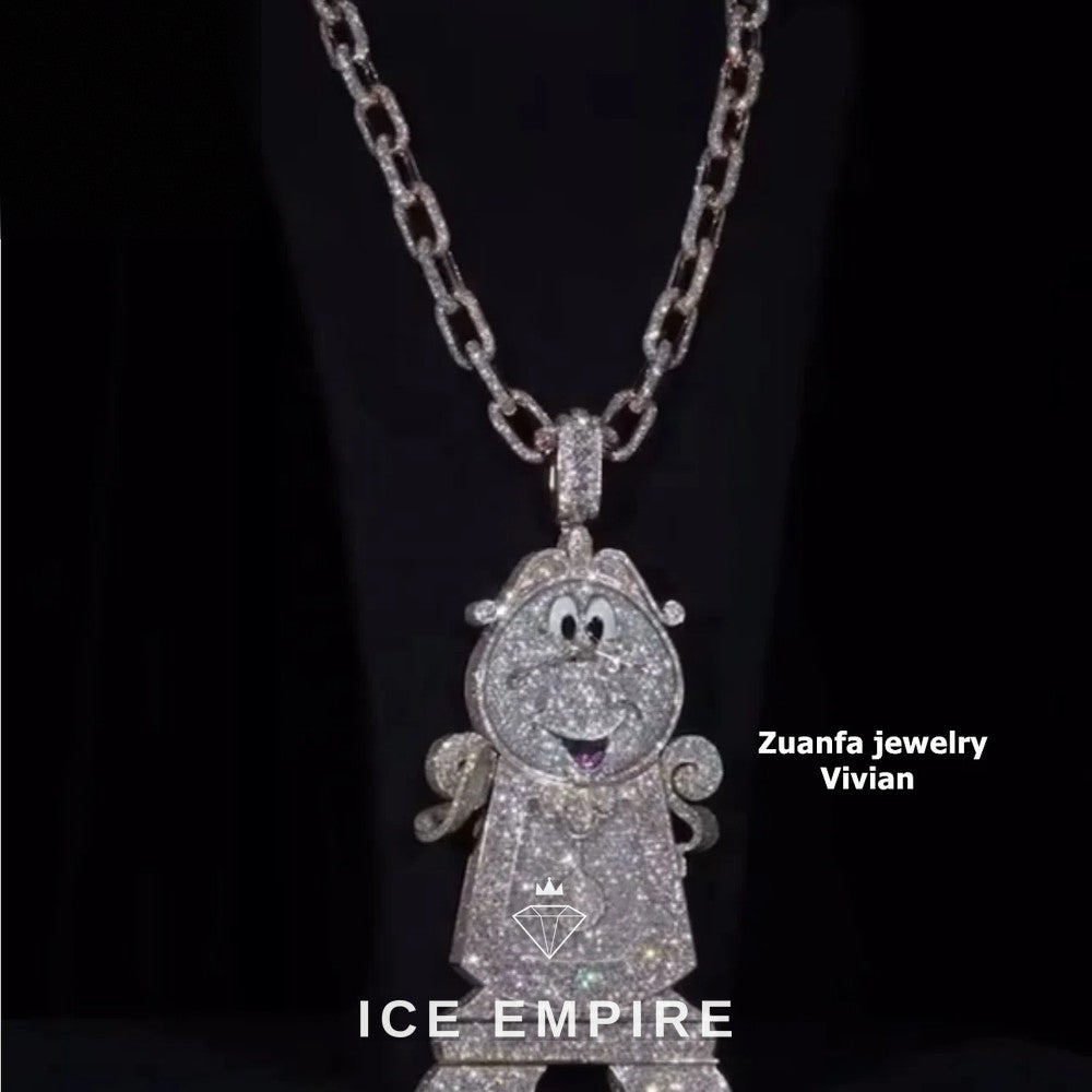Iced Out 925 Silver Moissanite Pendant