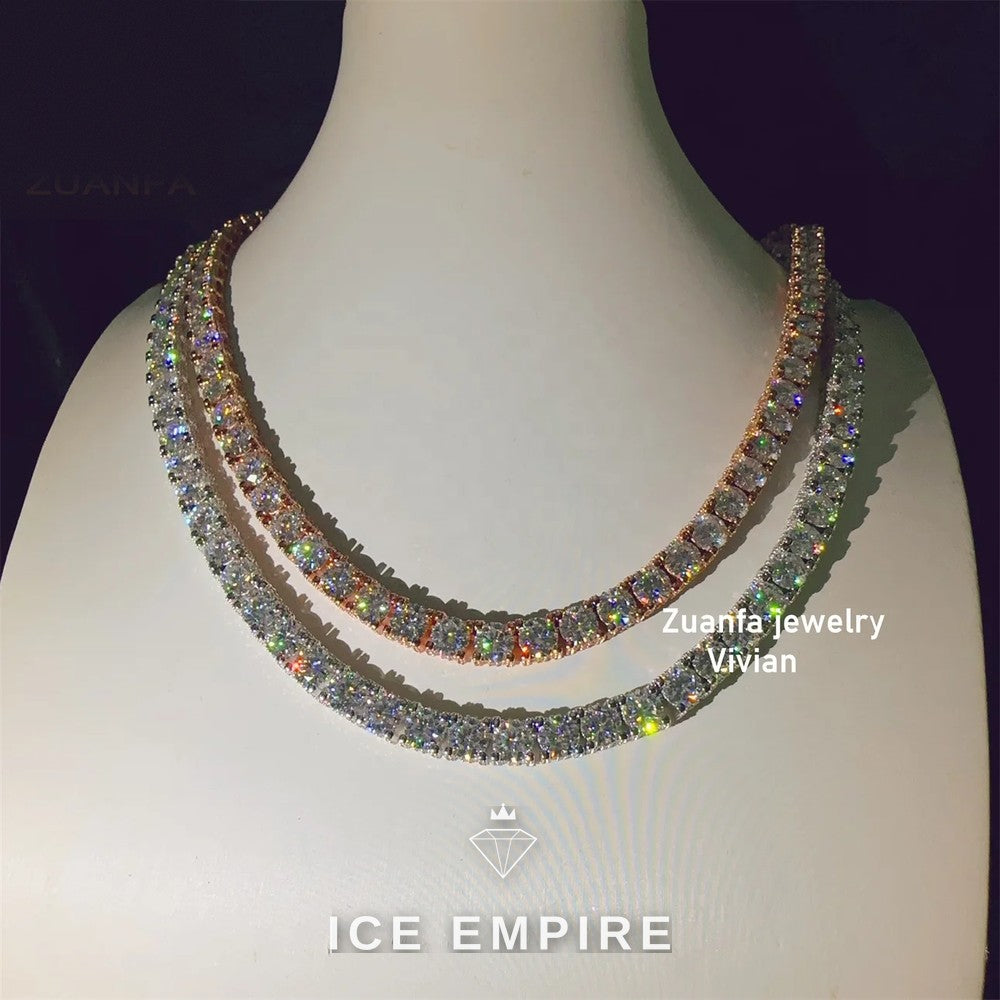 Iced Out Rose Gold Plated Moissanite Cuban Chain