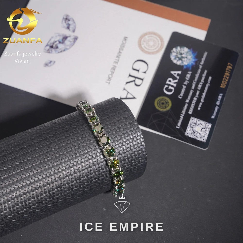 Iced Out 925 Silver Moissanite Tennis Chain