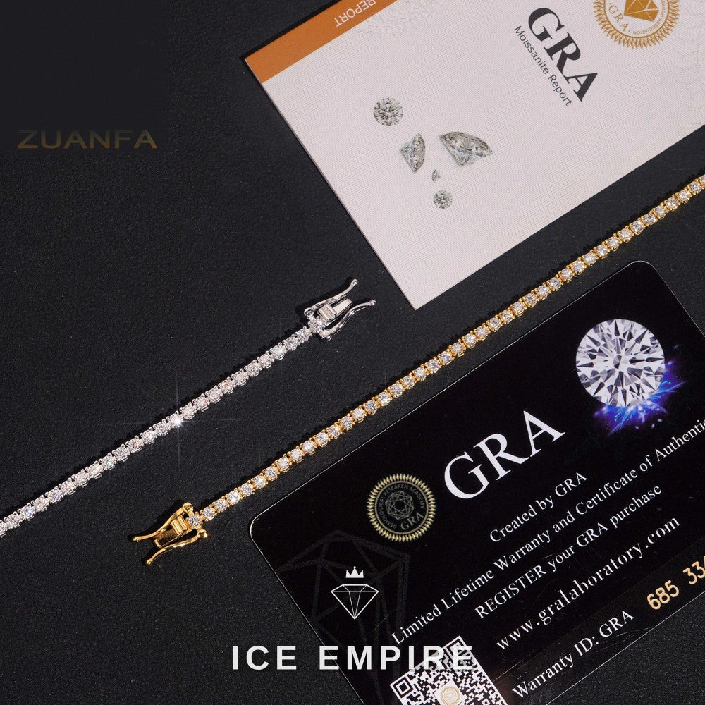 Iced Out Gold Plated Moissanite Tennis Chain