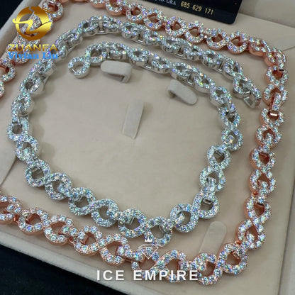 Iced Out Rose Gold Plated Moissanite Cuban Chain