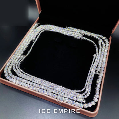 Iced Out Rose Gold Plated Moissanite Tennis Chain