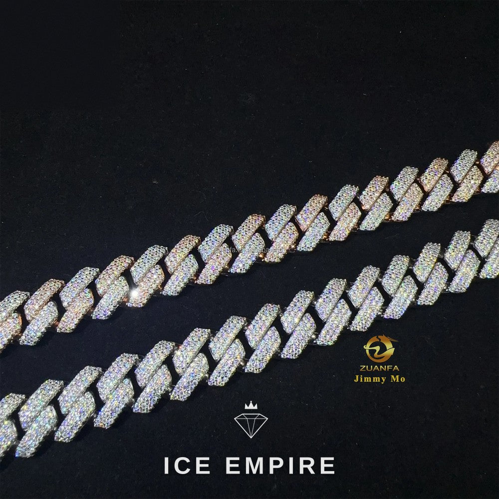 Iced Out Gold Plated Moissanite Cuban Chain
