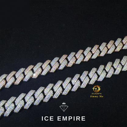 Iced Out Gold Plated Moissanite Cuban Chain