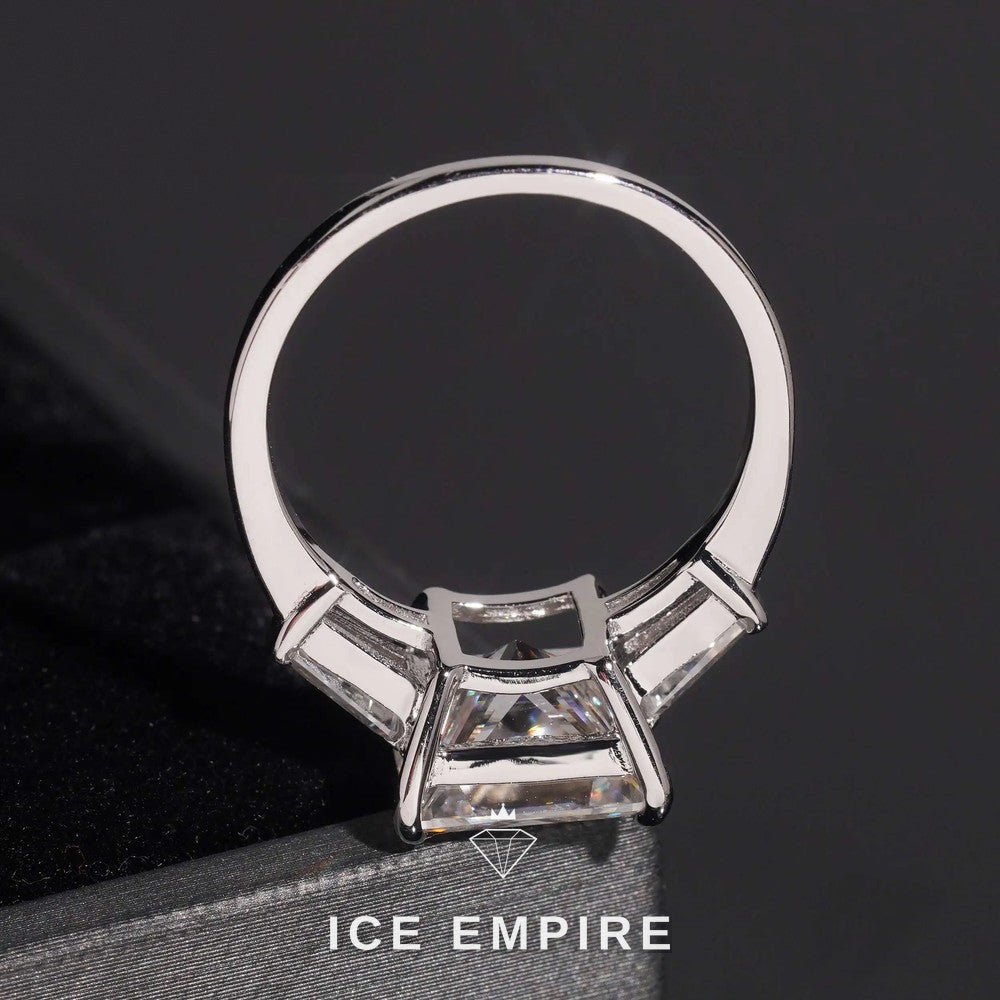 Iced Out 18K Gold Moissanite Engagement Ring