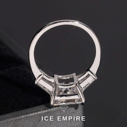 Iced Out 18K Gold Moissanite Engagement Ring