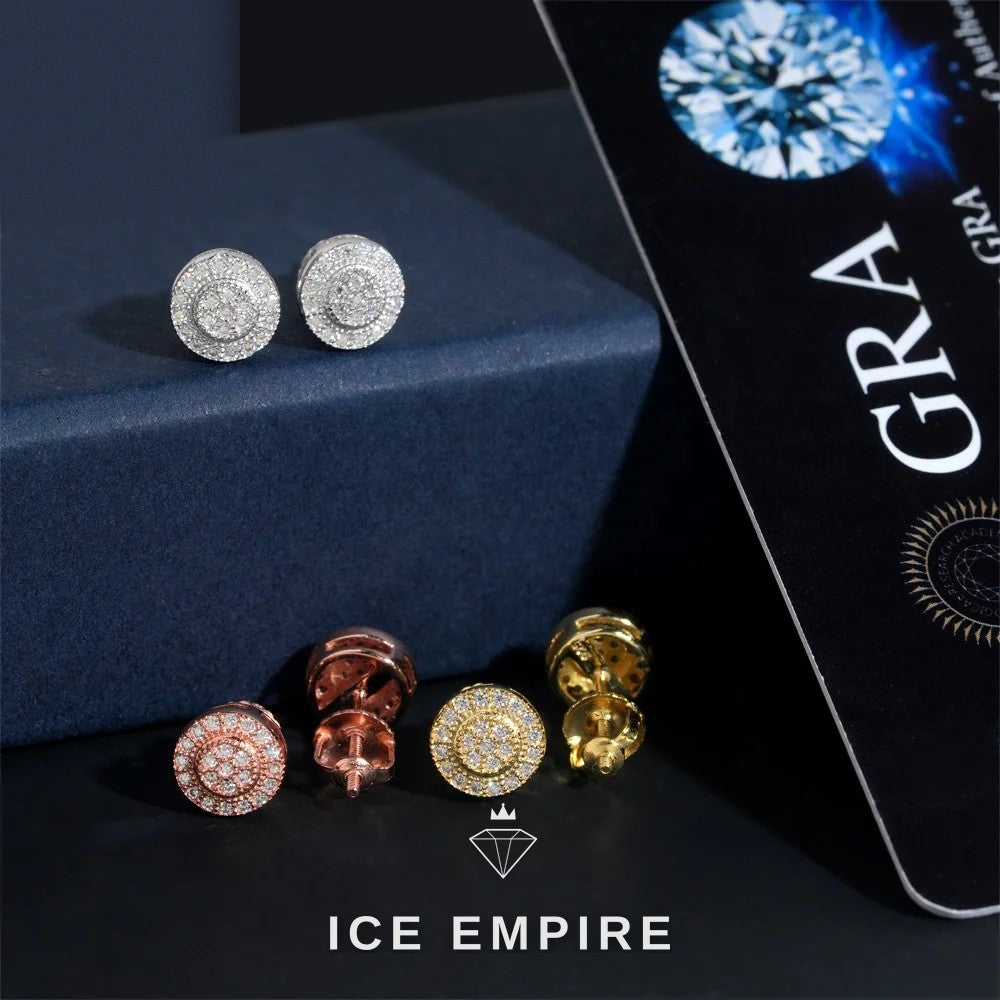 Iced Out 925 Silver Moissanite Earrings