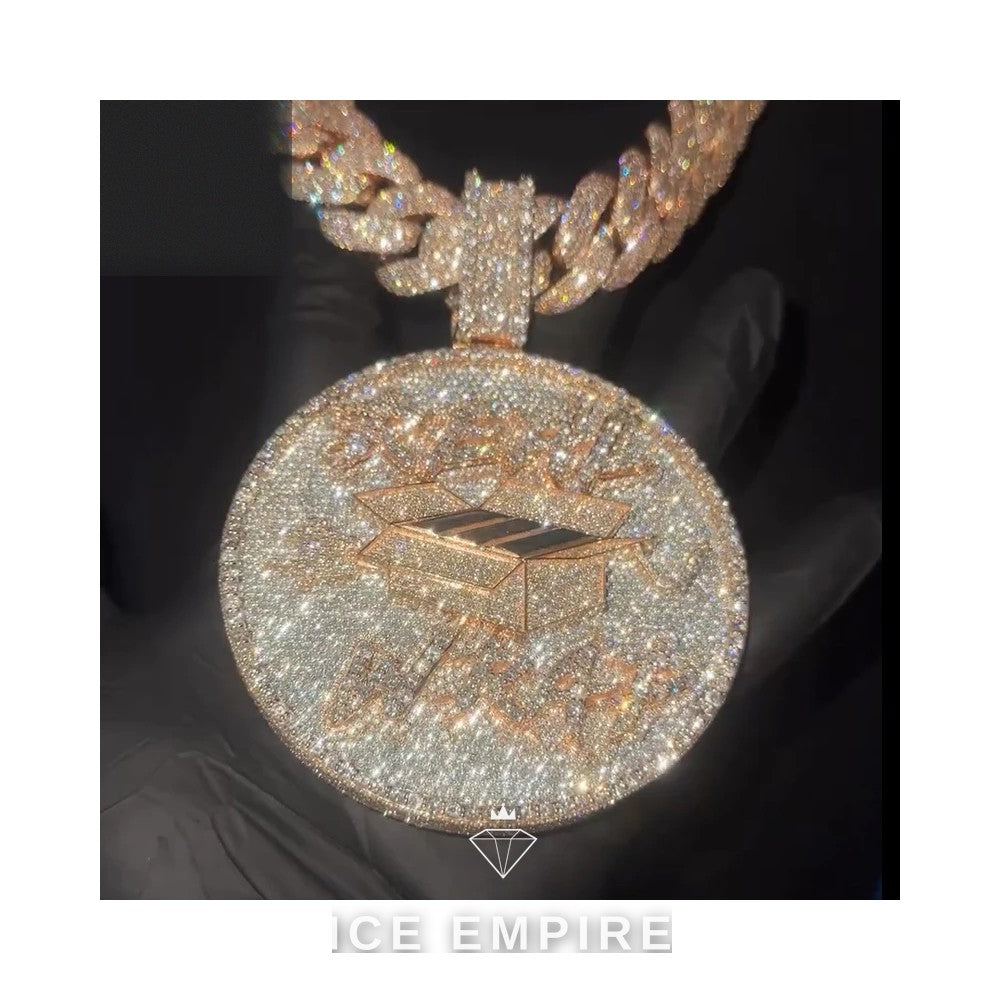 Iced Out Rose Gold Plated Moissanite Pendant