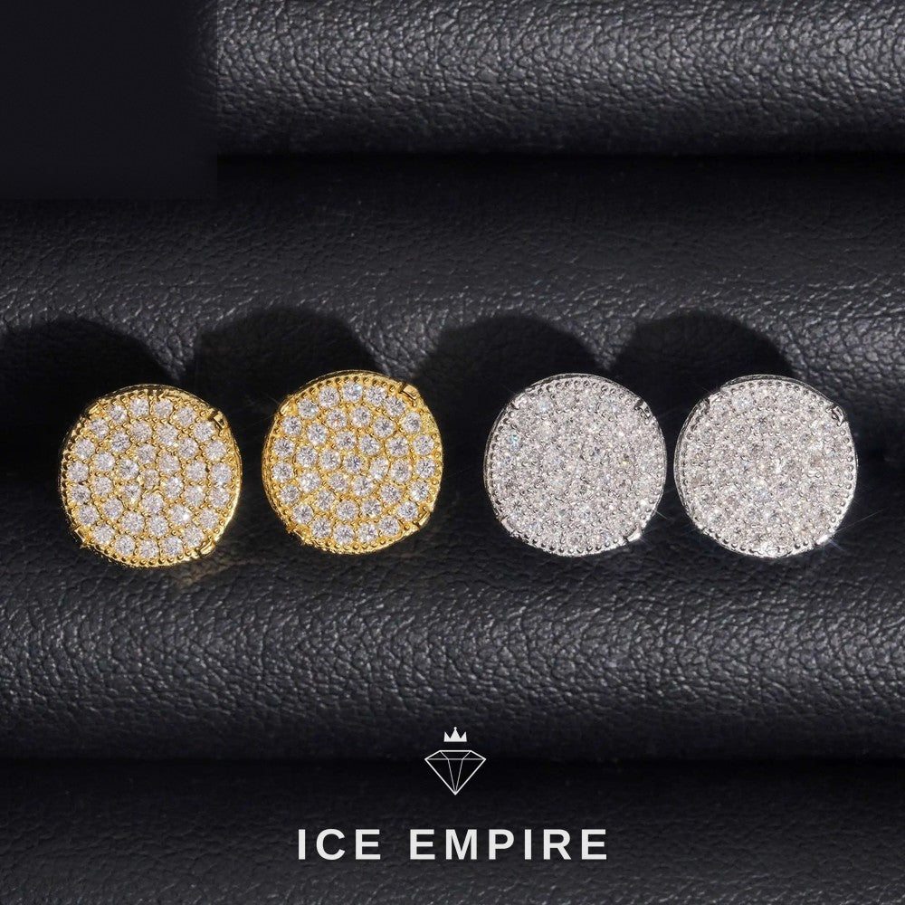 Iced Out Gold Plated Moissanite Stud Earrings