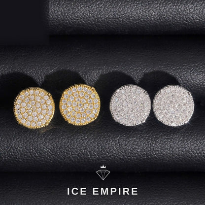 Iced Out Gold Plated Moissanite Stud Earrings