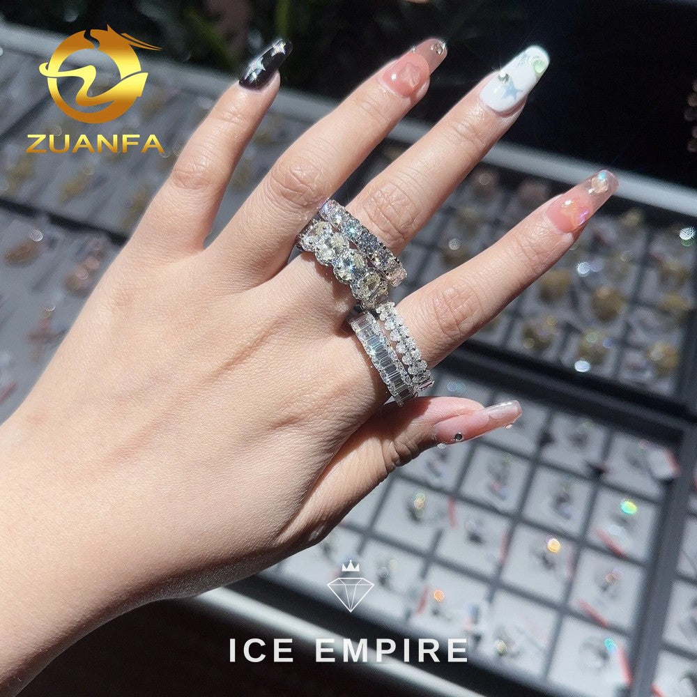 Iced Out 925 Silver Moissanite Ring