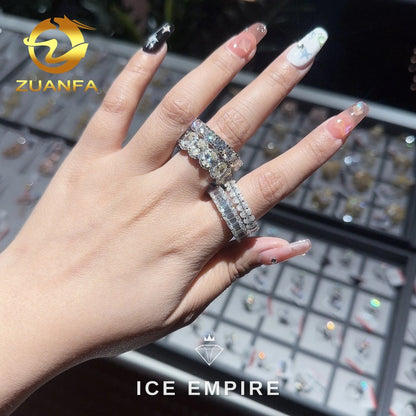 Iced Out 925 Silver Moissanite Ring