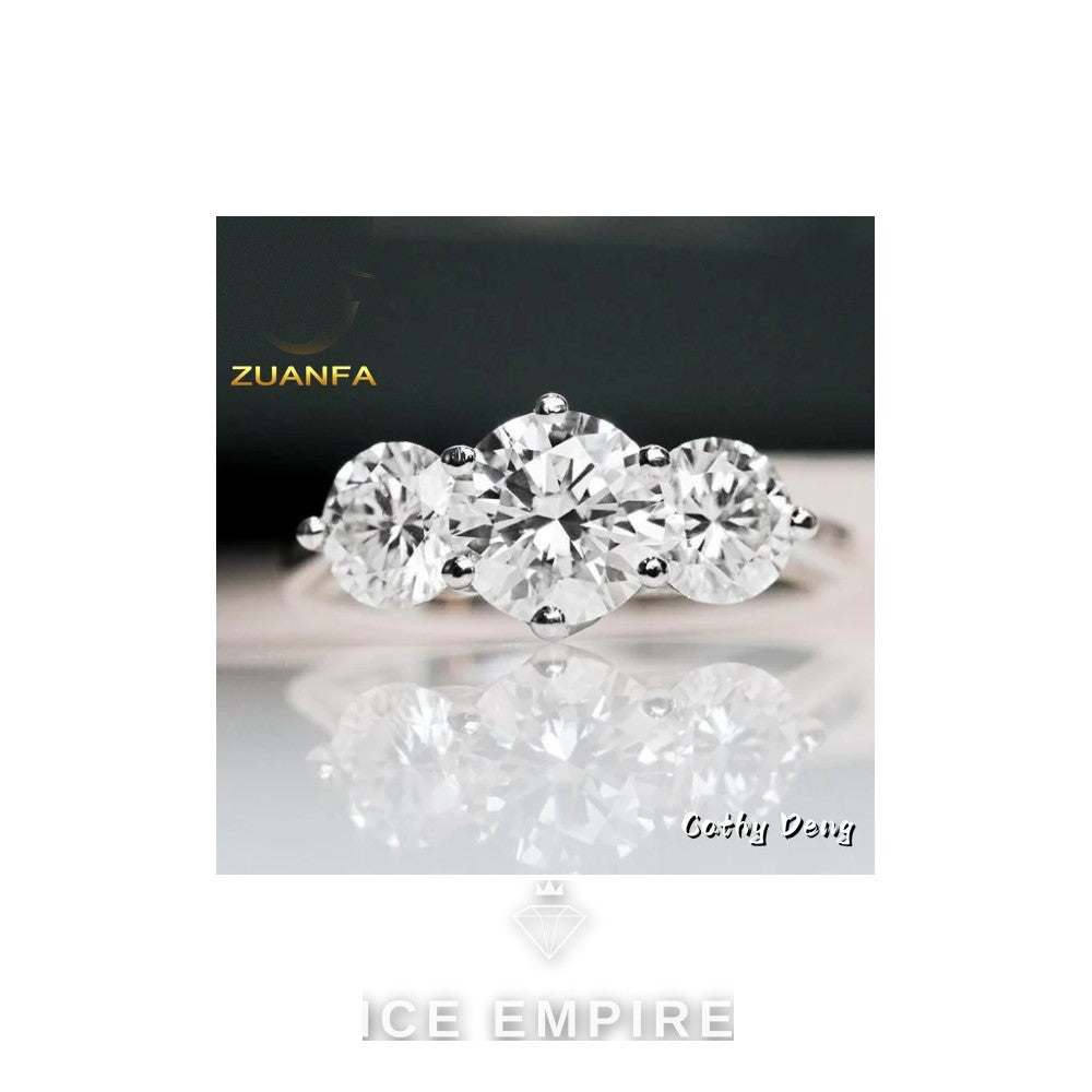 Iced Out Cluster 18K Gold Moissanite Wedding Band