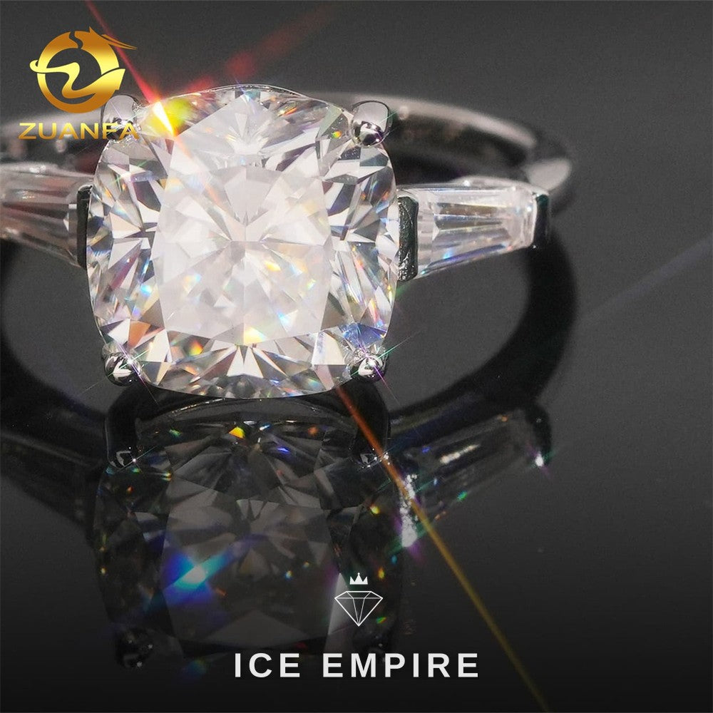 Iced Out 925 Silver Moissanite Wedding Band