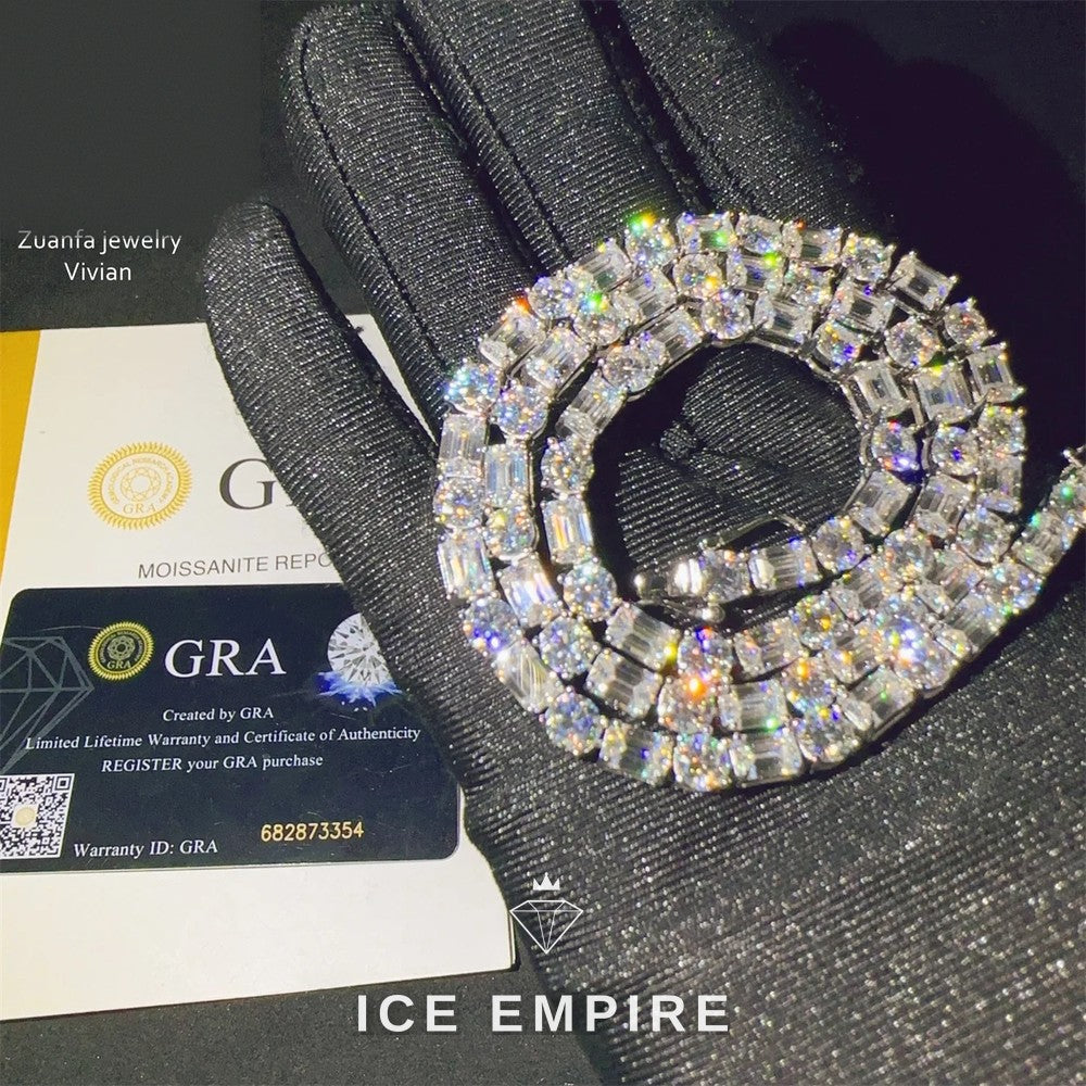 Iced Out Rose Gold Plated Moissanite Cuban Chain