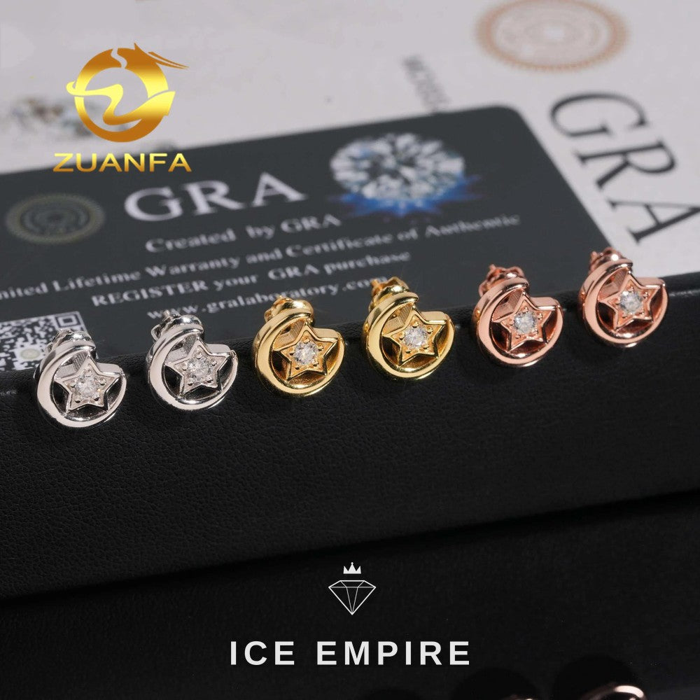 Iced Out 925 Silver Moissanite Earrings