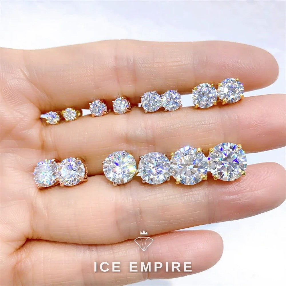 Iced Out Rose Gold Plated Moissanite Stud Earrings