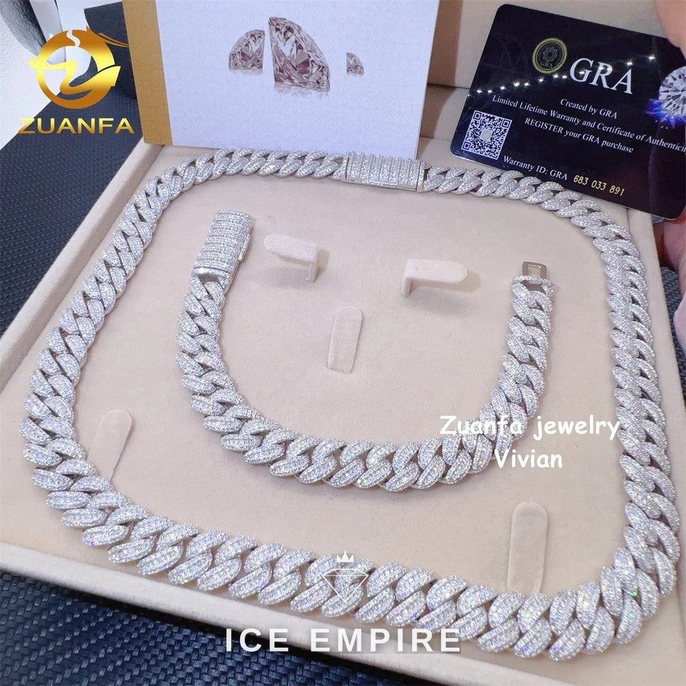 Iced Out Rose Gold Plated Moissanite Cuban Chain