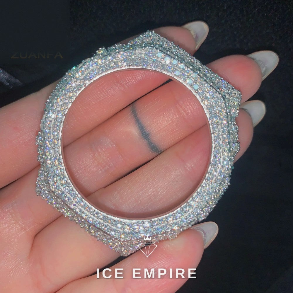 Iced Out 925 Silver Moissanite Watch