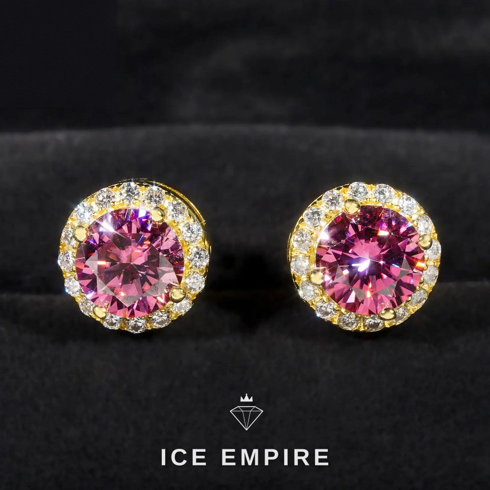 Iced Out 925 Silver Moissanite Stud Earrings