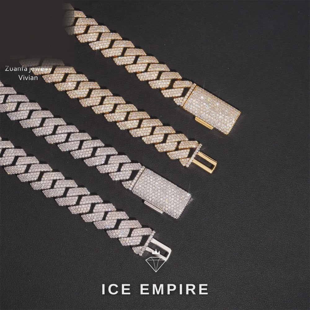 Iced Out Rose Gold Plated Moissanite Cuban Chain