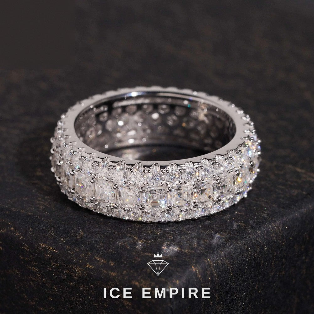 Iced Out 925 Silver Moissanite Ring