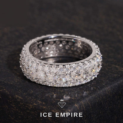 Iced Out 925 Silver Moissanite Ring