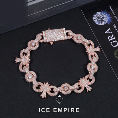 Iced Out Rose Gold Plated Moissanite Cuban Chain