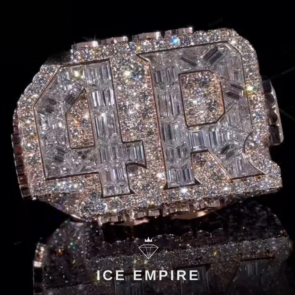 Iced Out 925 Silver Moissanite Ring