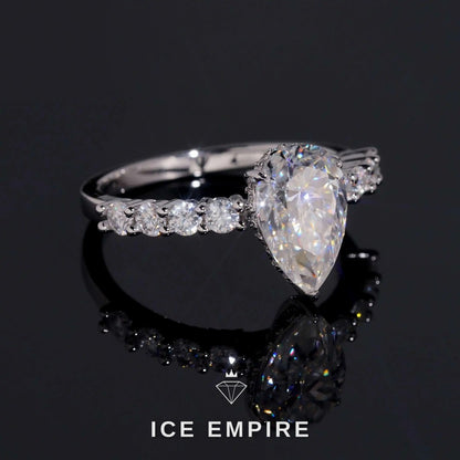 Iced Out 18K Gold Moissanite Wedding Band
