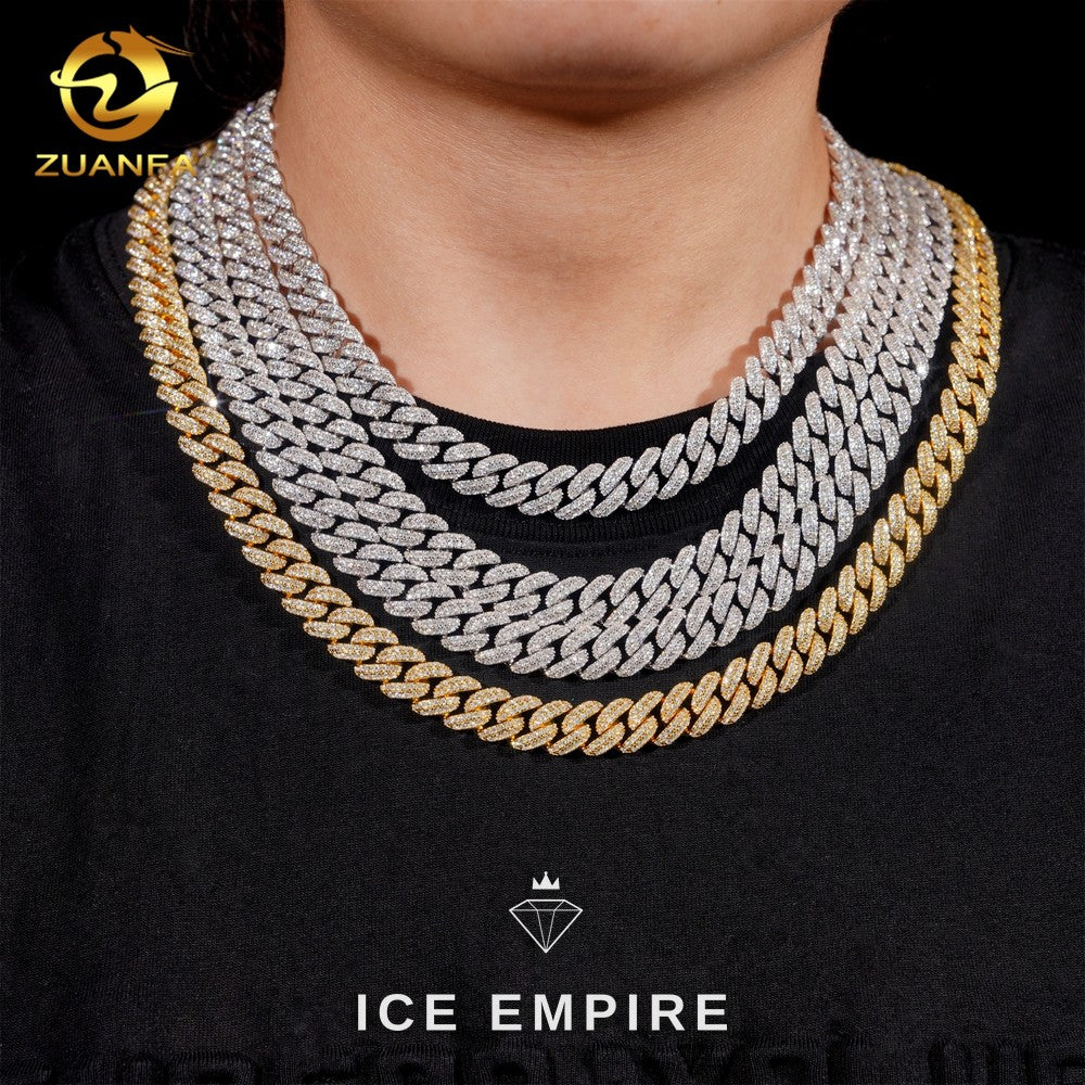 Iced Out Rose Gold Plated Moissanite Cuban Chain