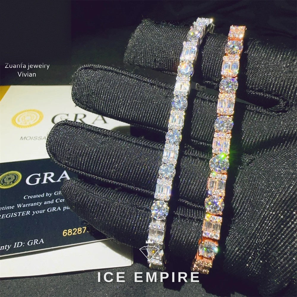 Iced Out 925 Silver Moissanite Tennis Chain
