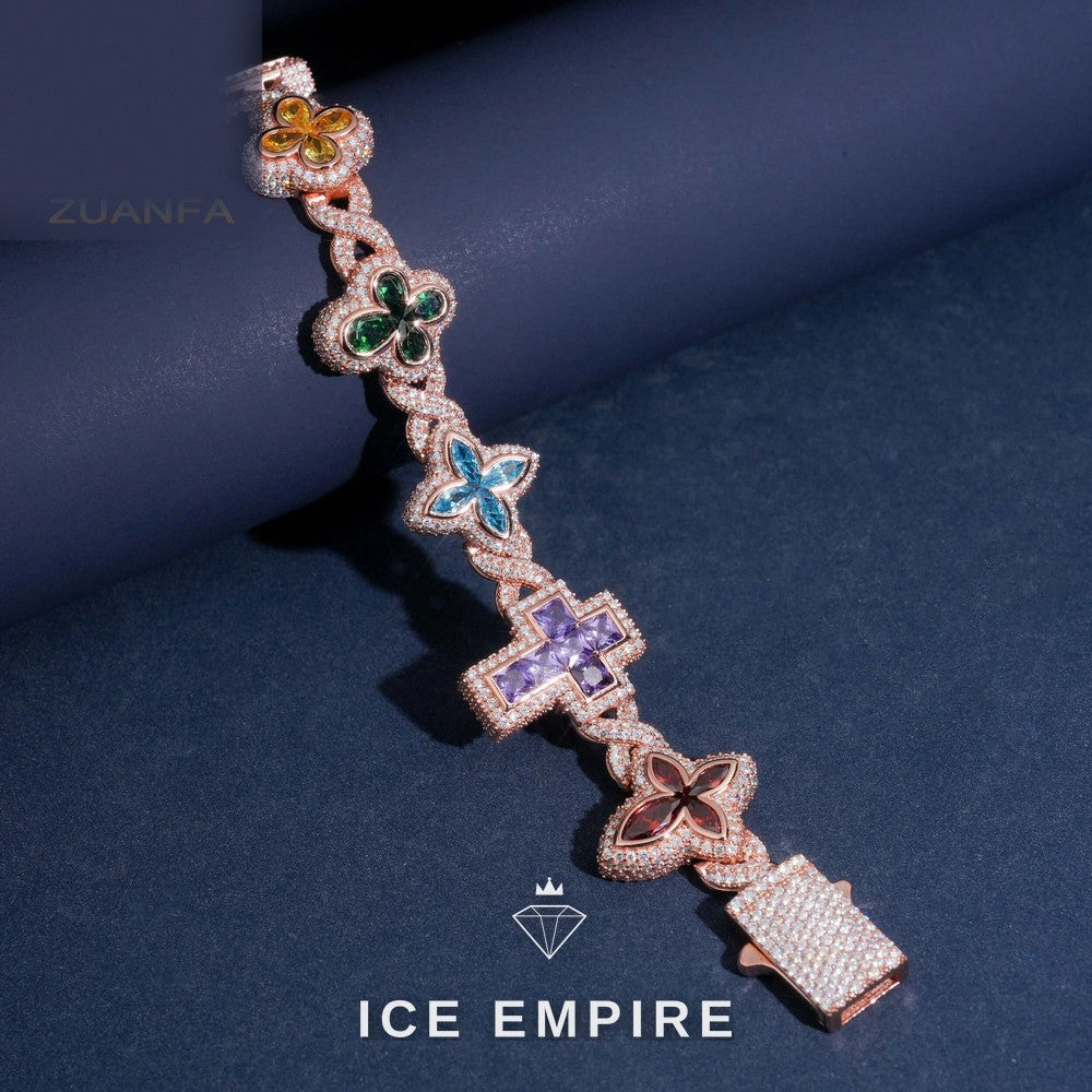 Iced Out Rose Gold Plated Moissanite Cuban Chain