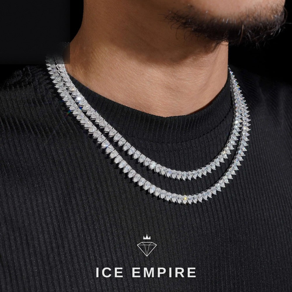 Iced Out 925 Silver Moissanite Tennis Chain