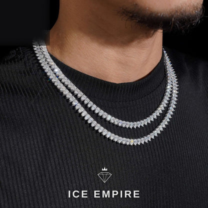 Iced Out 925 Silver Moissanite Tennis Chain