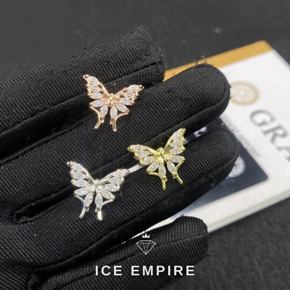 Iced Out 925 Silver Moissanite Stud Earrings