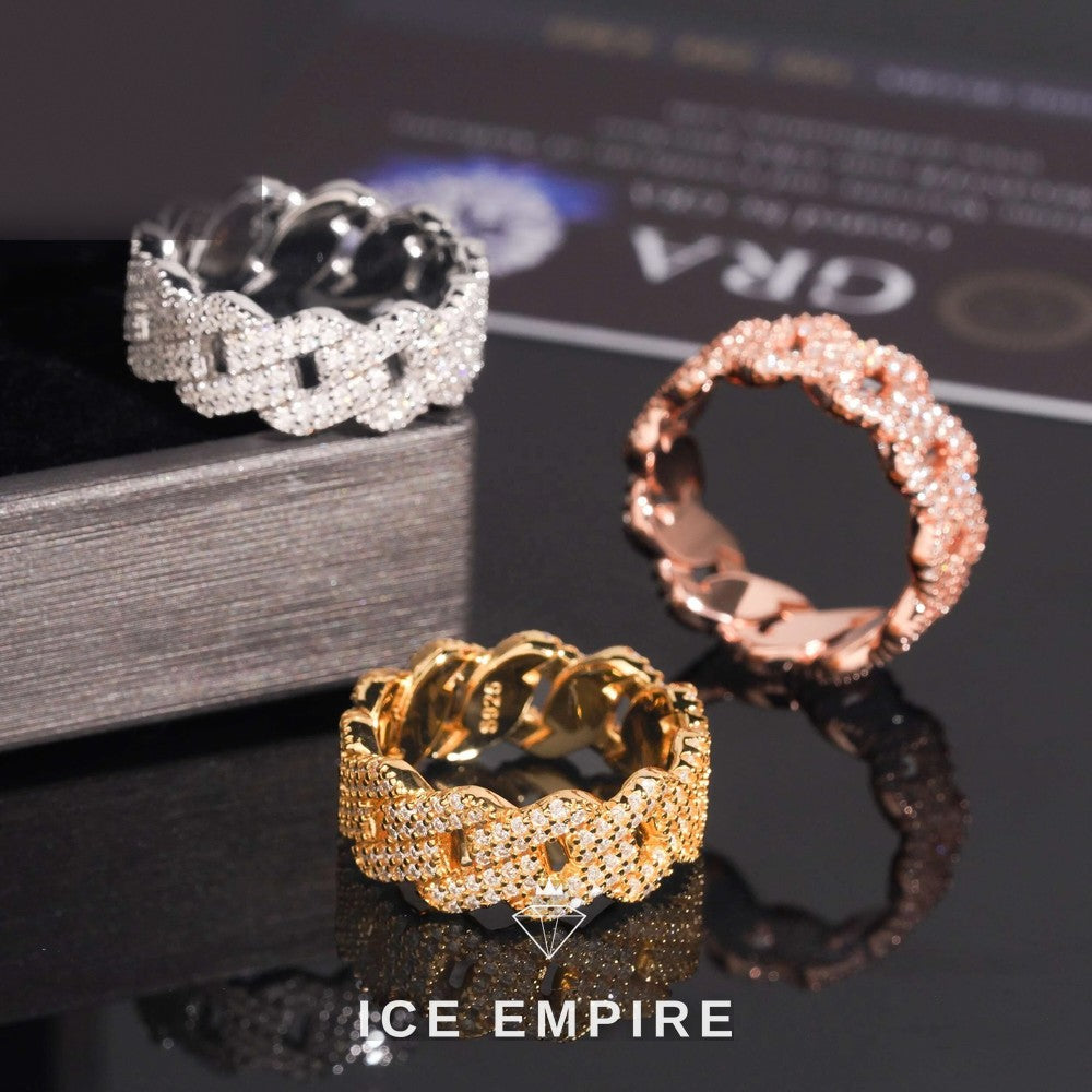 Iced Out Rose Gold Moissanite Cuban Chain