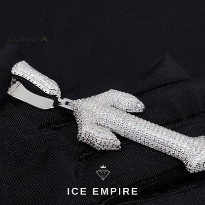 Iced Out Cross 925 Silver Moissanite Pendant