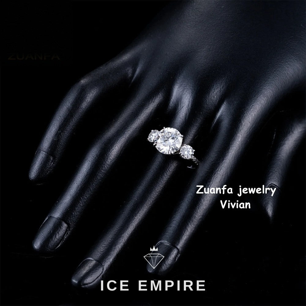 Iced Out 925 Silver Moissanite Ring