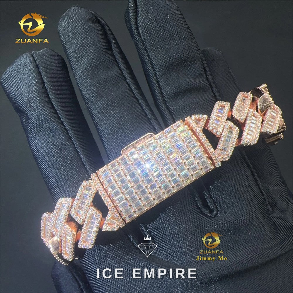 Iced Out Gold Plated Moissanite Cuban Chain