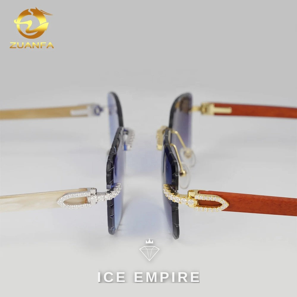 Iced Out 925 Silver Moissanite Glasses