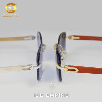 Iced Out 925 Silver Moissanite Glasses