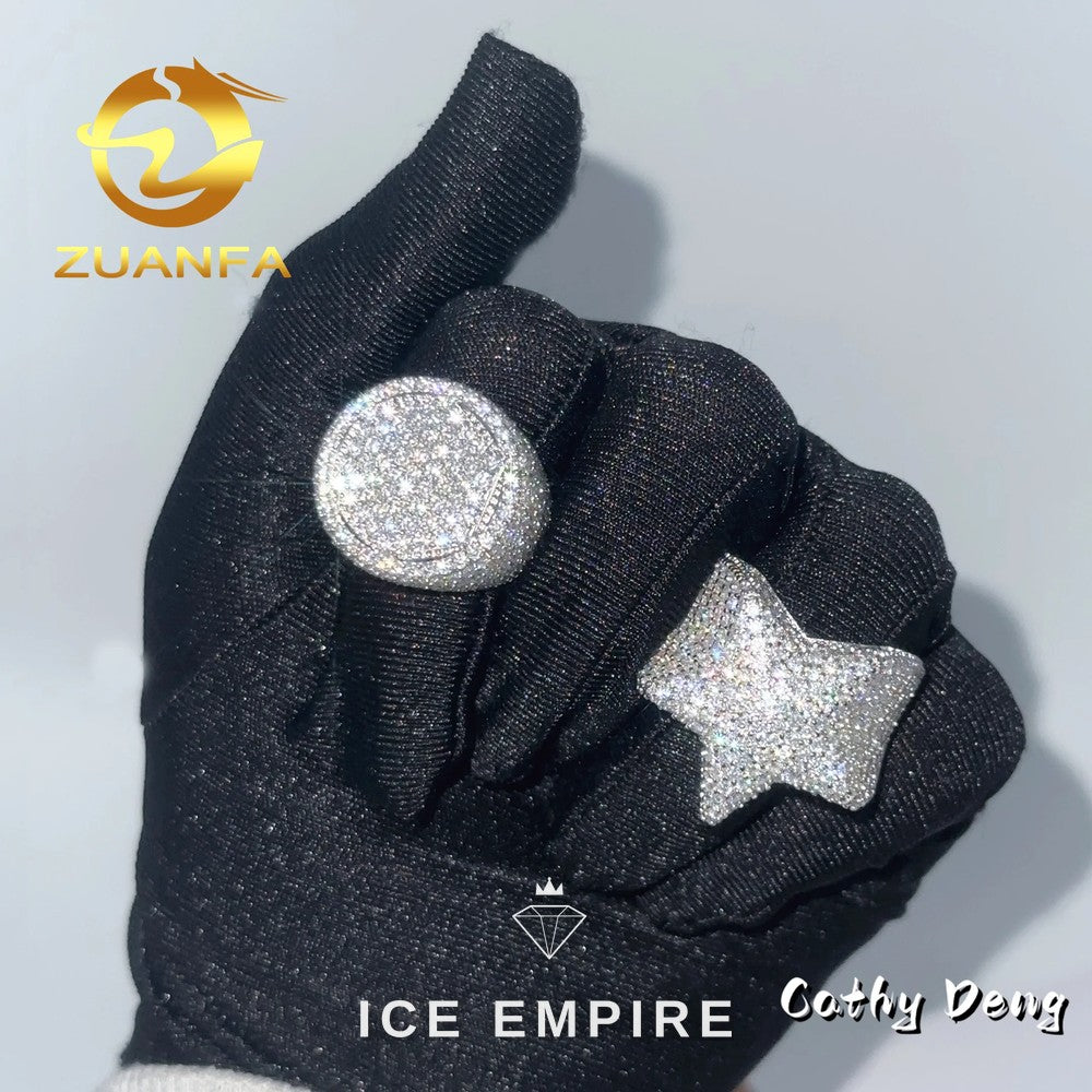 Iced Out Heart 925 Silver Moissanite Ring
