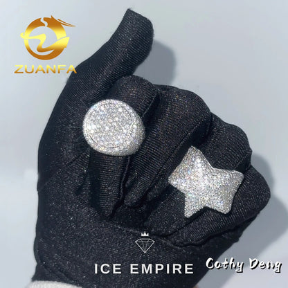 Iced Out Heart 925 Silver Moissanite Ring