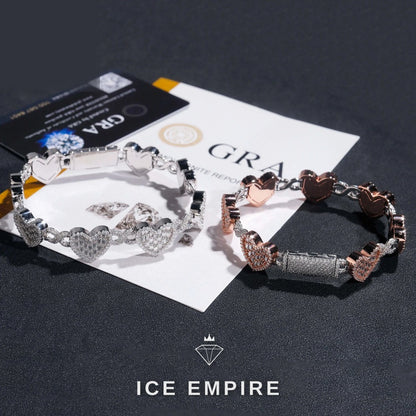Iced Out Baguette Rose Gold Plated Moissanite Cuban Chain