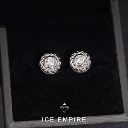 Iced Out 925 Silver Moissanite Stud Earrings