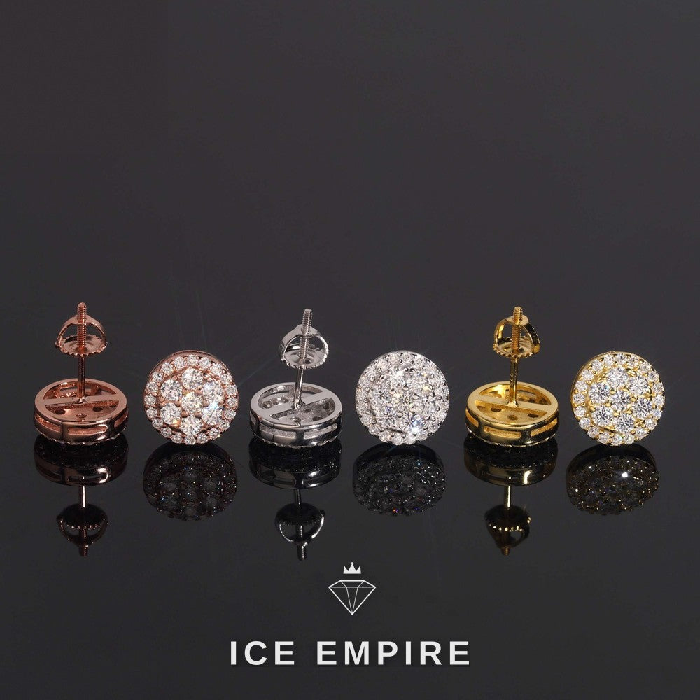 Iced Out Baguette Rose Gold Plated Moissanite Stud Earrings