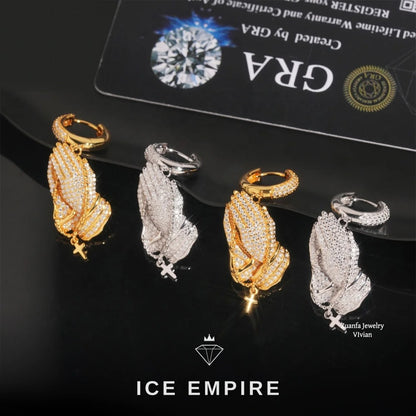 Iced Out 925 Silver Moissanite Stud Earrings
