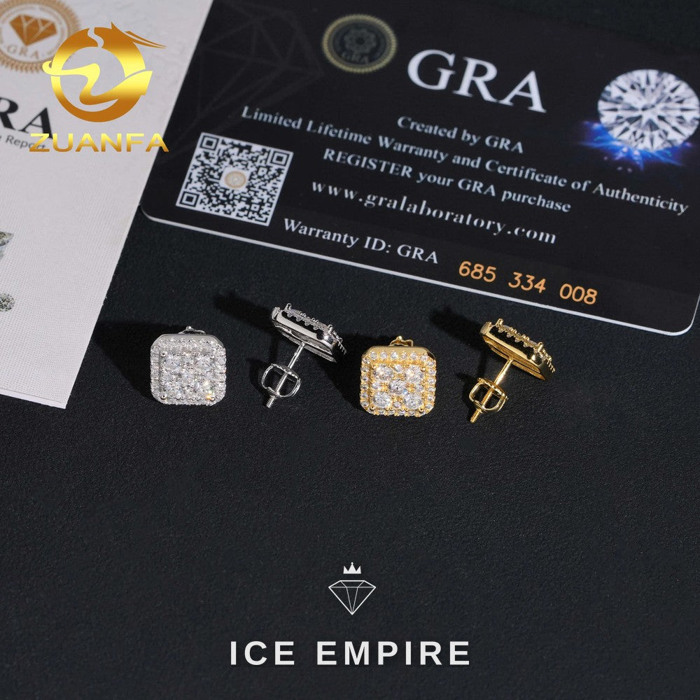 Iced Out Rose Gold Plated Moissanite Earrings